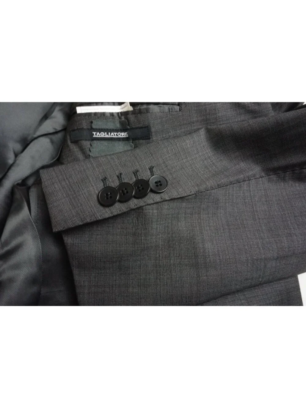Tagliatore Napoli Gray Pindot S100s Wool 2 Pc Suit Jacket Pant 40R Brand New